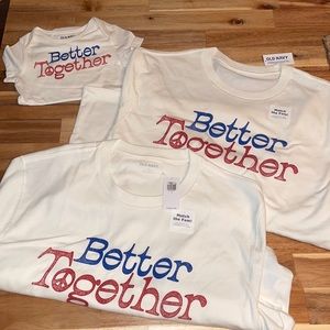 (💚B1G2) NWT- Old Navy Better Together matching shirts- Size L x2 & 6-12M